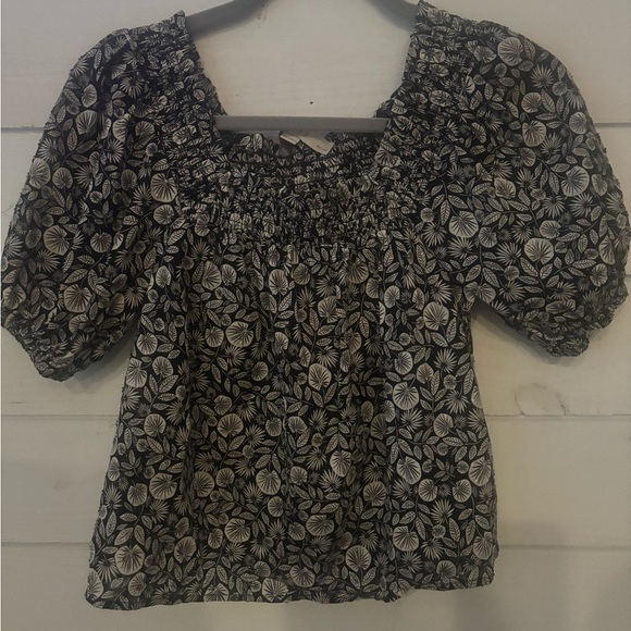LOFT Ann Taylor XSP floral puff sleeve top. - Picture 8 of 11
